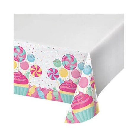 Candy Bouquet Plastic Border Tablecover - SKU:324827- - UPC:039938419400 - Party Expo