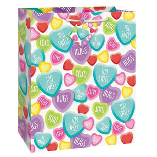 Candy Hearts Valentine's Day Gift Bag (1ct) - Party Expo