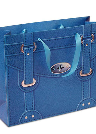 Capri Blue Faux Leather Hand Bag - SKU: - UPC:220775764307 - Party Expo