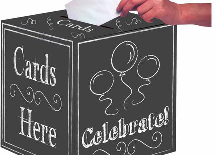 Chalkboard Card Box Holder - SKU:082972- - UPC:039938178345 - Party Expo