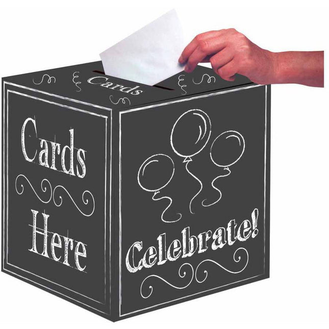 Chalkboard Card Box Holder - SKU:082972- - UPC:039938178345 - Party Expo