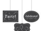 Chalkboard Hanging Cutout (3ct) - SKU:031606- - UPC:039938178444 - Party Expo