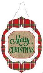 Christmas Flat Plaque with Wire (1ct) - SKU:XO3140 - UPC:677916862826 - Party Expo