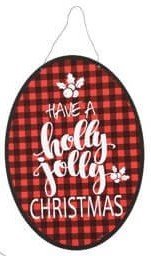 Christmas Flat Plaque with Wire (1ct) - SKU:XO3141 - UPC: - Party Expo