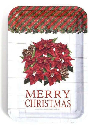 Christmas Rectangle Tin Tray - 13" X 9" (1ct) - SKU:XOV1012 - UPC: - Party Expo