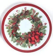 Christmas Traditional Round Plate (1 count) - SKU:XO996 - UPC: - Party Expo