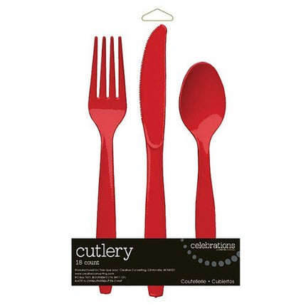 Classic Red Assorted Cutlery - SKU:813548- - UPC:039938123550 - Party Expo