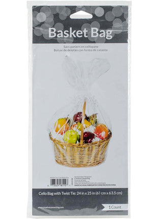 Clear Cello Basket Bag - SKU:060304 - UPC:073525181127 - Party Expo