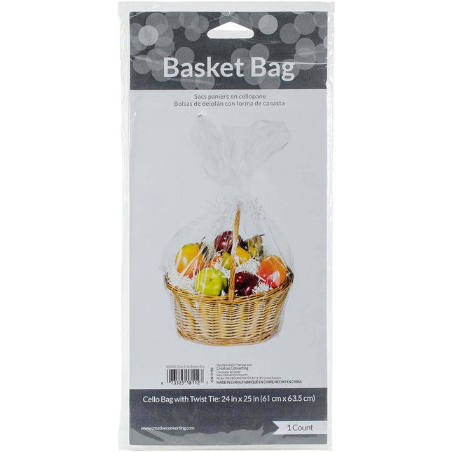 Clear Cello Basket Bag - SKU:060304 - UPC:073525181127 - Party Expo