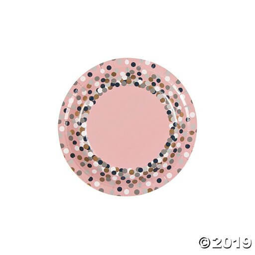 Confetti Design Dessert Plates - SKU: - UPC:889070631570 - Party Expo