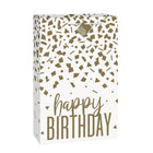 Confetti Gold Birthday Jumbo Gift Bag - SKU:78439* - UPC:011179784394 - Party Expo