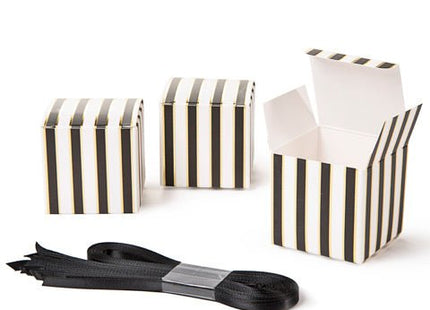David Tutera Small Black & White Striped Favor Boxes (25ct) - SKU:300339296 - UPC:889092464798 - Party Expo