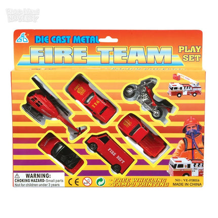 Die-Cast Fire Team (6pcs) - SKU:VE-FIRE6 - UPC:097138615558 - Party Expo