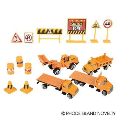 Diecast Construction Vehicles Play Set (15pc Set) - SKU:VE-PSCON - UPC:097138936424 - Party Expo