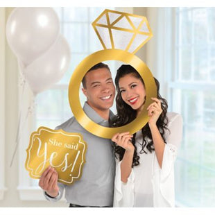 Engagement Ring Photo Booth Frame Kit - SKU:398987 - UPC:013051773533 - Party Expo