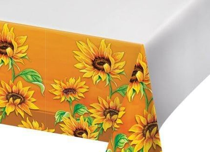 Fall Sunflower - Border Print Tablecover - SKU:333350 - UPC:039938523695 - Party Expo