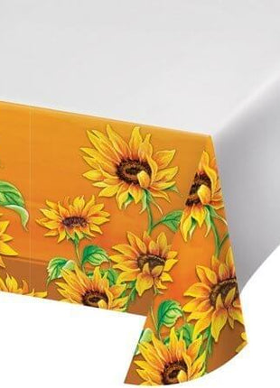 Fall Sunflower - Border Print Tablecover - SKU:333350 - UPC:039938523695 - Party Expo