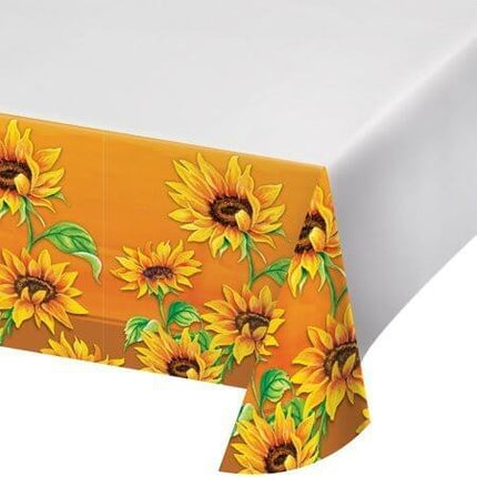 Fall Sunflower - Border Print Tablecover - SKU:333350 - UPC:039938523695 - Party Expo
