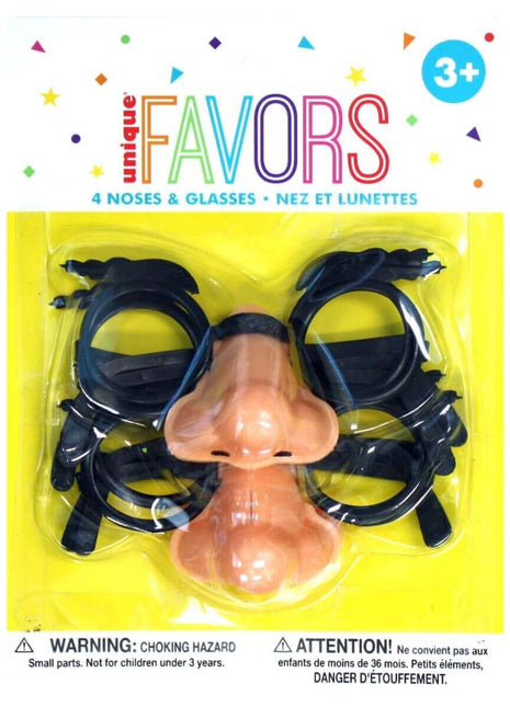 Favor-Noses And Glasses (4 Pack) - SKU:84779 - UPC:011179847792 - Party Expo