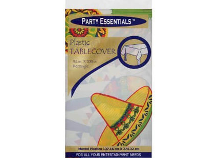 Fiesta Plastic Tablecover 54 in. x 108 in. - SKU:54108FI - UPC:098382108186 - Party Expo