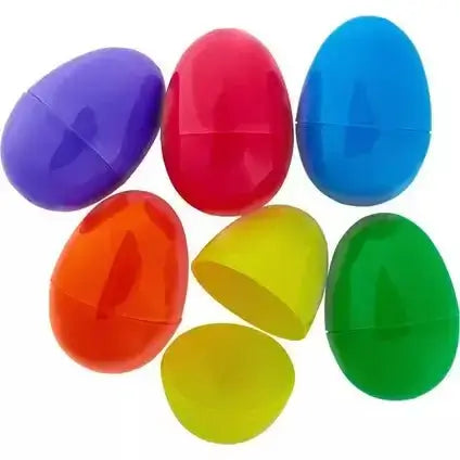 Fillable Jumbo 3 in. Plastic Eggs Multi Colored 6 count - SKU: - UPC:073954900610 - Party Expo