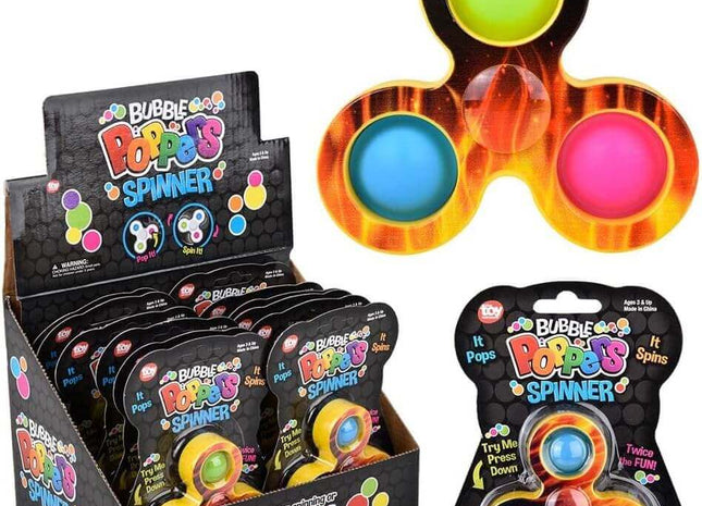 Flame Bubble Popper Spinner (1ct) - SKU:TYBPSFL - UPC:097138936950 - Party Expo