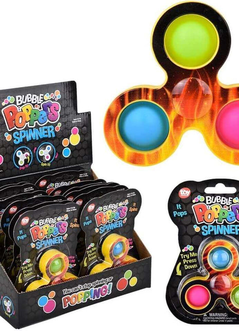 Flame Bubble Popper Spinner (1ct) - SKU:TYBPSFL - UPC:097138936950 - Party Expo