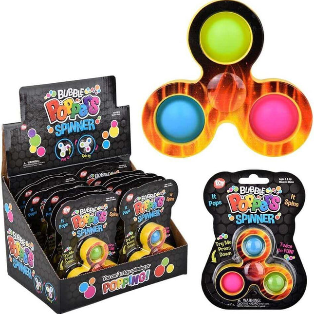 Flame Bubble Popper Spinner (1ct) - SKU:TYBPSFL - UPC:097138936950 - Party Expo