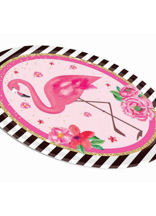 Flamingo Oval Paper Platter - SKU:85345 - UPC:721773853456 - Party Expo