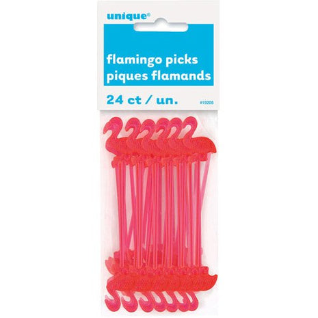 Flamingo Picks (24ct) - SKU:19208 - UPC:011179192083 - Party Expo