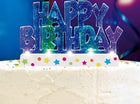 Flashing Happy Birthday Cake Topper (1ct) - SKU:37043 - UPC:011179370436 - Party Expo