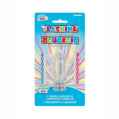 Flashing Number "0" Candle Holder (1ct) - SKU:37530 - UPC:011179375301 - Party Expo