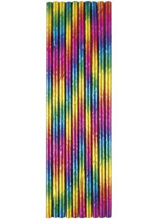 Foil Rainbow Paper Straw - SKU:73913 - UPC:011179739134 - Party Expo