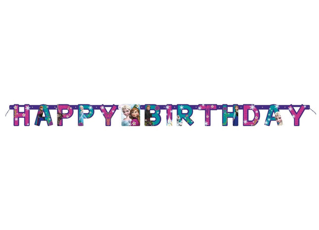 Frozen - Happy Birthday Jointed Banner - SKU:79596 - UPC:011179795963 - Party Expo