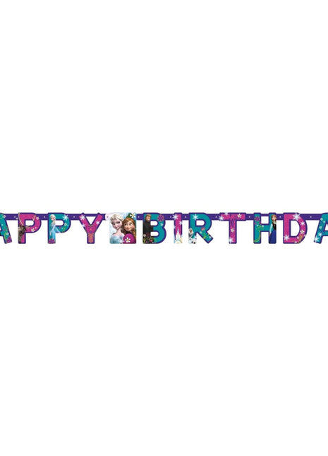 Frozen - Happy Birthday Jointed Banner - SKU:79596 - UPC:011179795963 - Party Expo