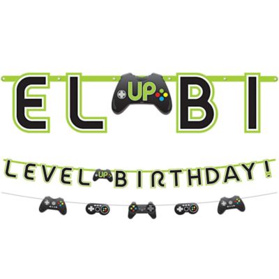 Gamer's Birthday Letter Banner Kit - SKU:122948 - UPC:192937110911 - Party Expo