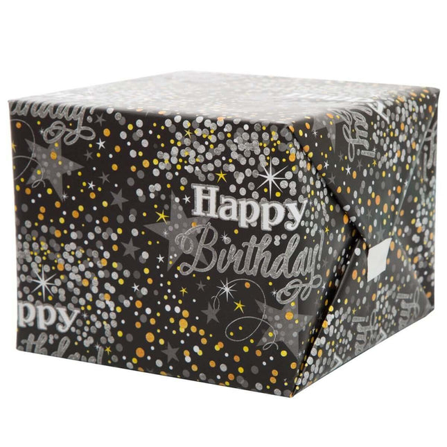 Gift Wrap Roll Glittering Birthday - SKU:58279 - UPC:011179582792 - Party Expo