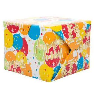 Gift Wrap Roll Glitzy Gold Birthday - SKU:58219 - UPC:011179582198 - Party Expo