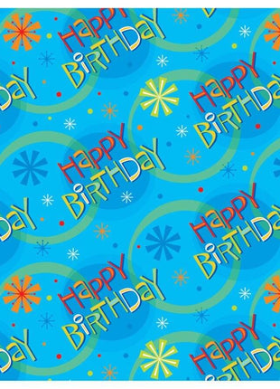 Gift Wrap Roll Stellar Birthday - SKU:43212 - UPC:011179432127 - Party Expo