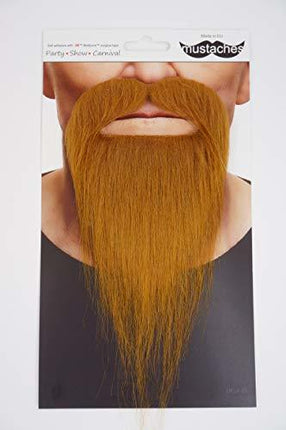 Ginger Colored Mustache with Ducktail Beard - SKU:134-LB - UPC:4772036000335 - Party Expo