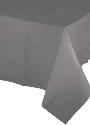 Glamour Gray Paper Tablecloth with Plastic Lining - SKU:339655 - UPC:039938615680 - Party Expo