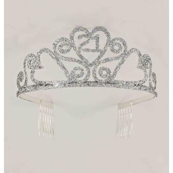 Glitter 21st Birthday Tiara - SKU:67426 - UPC:721773674266 - Party Expo