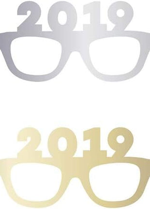 Gold "2019" Party Glasses (4ct) - SKU:63660 - UPC:011179636600 - Party Expo