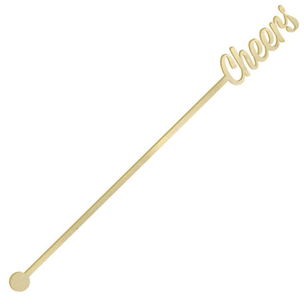 Gold Cheers' Drinking Stirrers - SKU:460394 - UPC:013051748739 - Party Expo