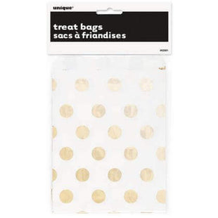 Gold Dot Treat Bag - SKU:62881 - UPC:011179628810 - Party Expo