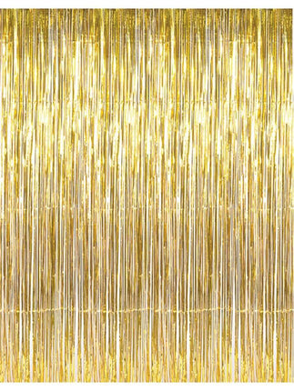 Gold Foil Fringe Curtain - SKU:74-01057 - UPC:097138769268 - Party Expo