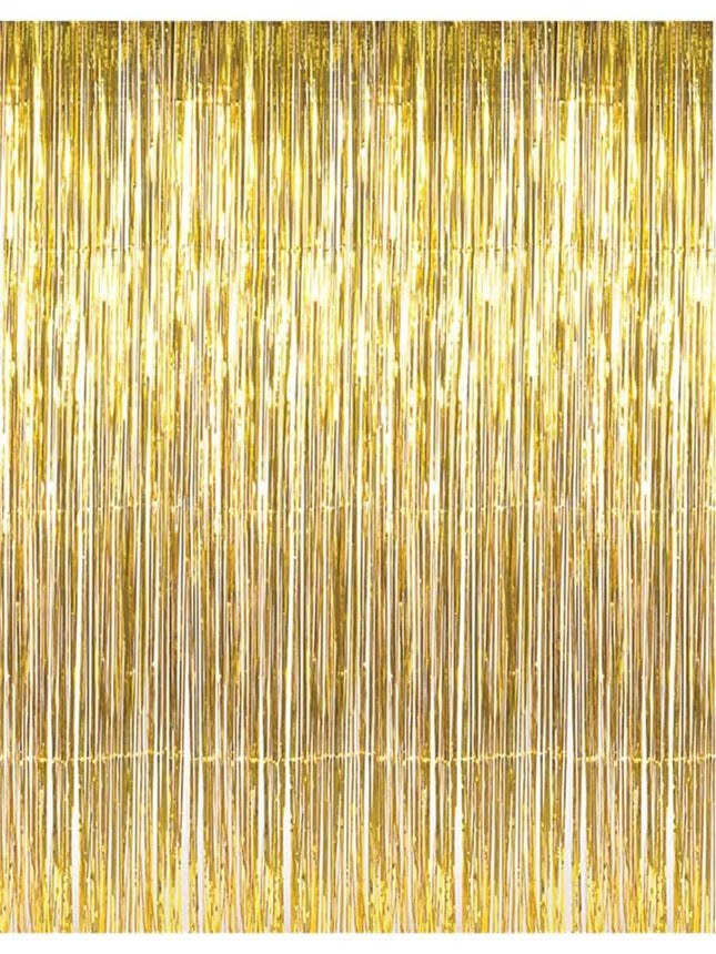 Gold Foil Fringe Curtain - SKU:74-01057 - UPC:097138769268 - Party Expo