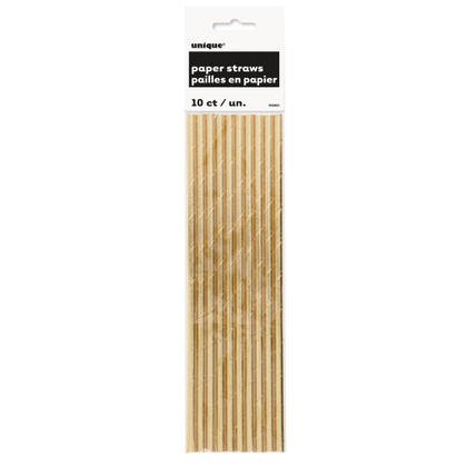 Gold Foil Paper Straws - SKU:62901 - UPC:011179629015 - Party Expo