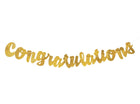 Gold Foil Script Congratulations Banner - SKU:61748 - UPC:011179617487 - Party Expo