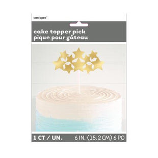 Gold Foil Stars Cake Topper - SKU:72417 - UPC:011179724178 - Party Expo